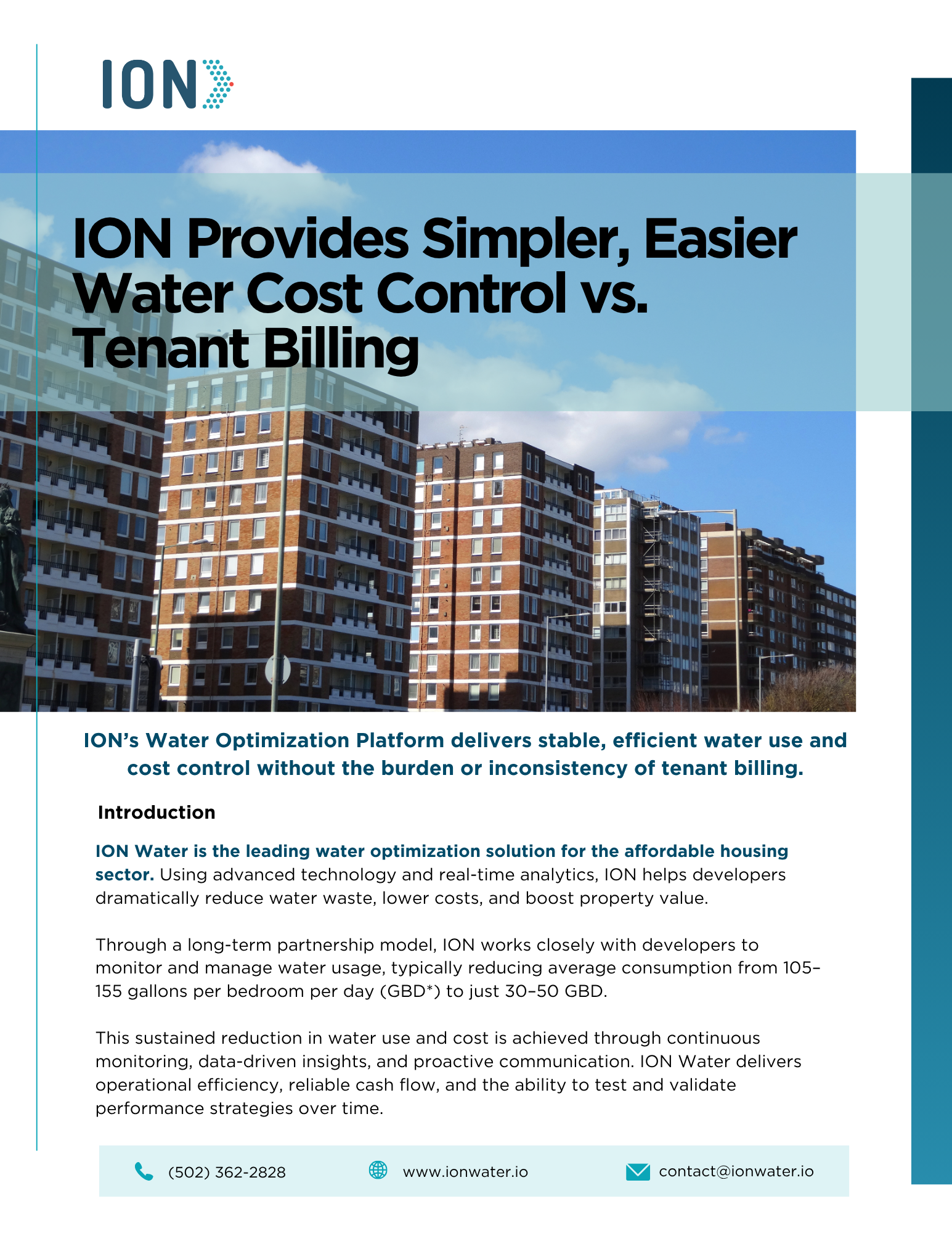 ION Provides Simpler, Easier Water Cost Control vs. Tenant Billing